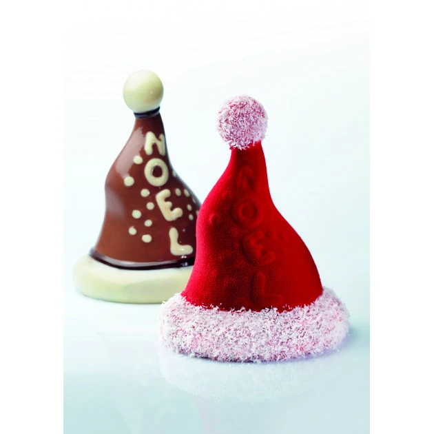 Moule Chocolat Bonnet De Père Noël Ø 13 X H 17 Cm (x2) Pavoni