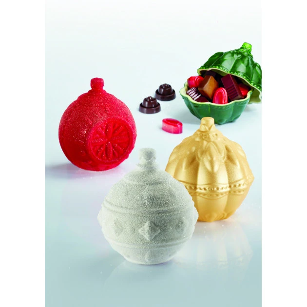 Moule Chocolat Boules De Noël Ø 10 X H 12 Cm (x3) Pavoni