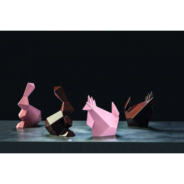 Moule Chocolat Lapin Origami 14,5 X 9,5 Cm X H 18 Cm (x2) Pavoni â Image 2