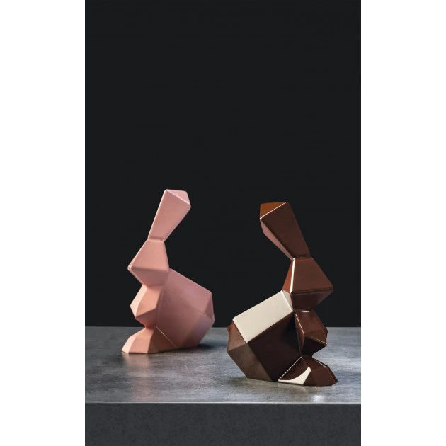 Moule Chocolat Lapin Origami 14,5 X 9,5 Cm X H 18 Cm (x2) Pavoni