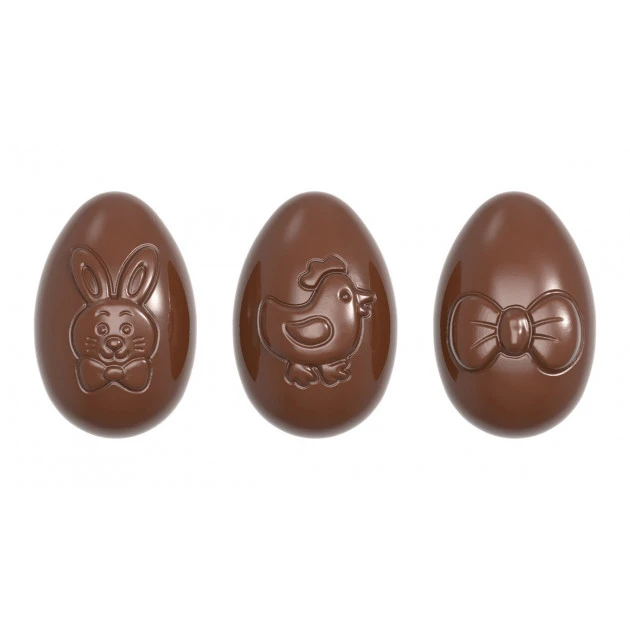 Moule Chocolat Oeuf Motifs Pâques 6,2 Cm (x12) Chocolate World