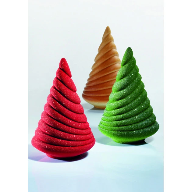Moule Chocolat Sapin De Noël Soft Ø 12,5 X H 19,5 Cm (x2) Pavoni