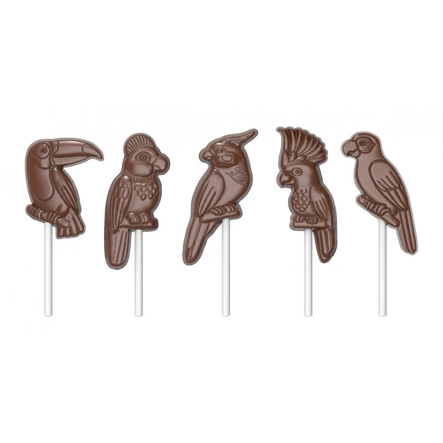 Moule Sucette Chocolat Oiseau Tropical (x5) Chocolate World – Image 2