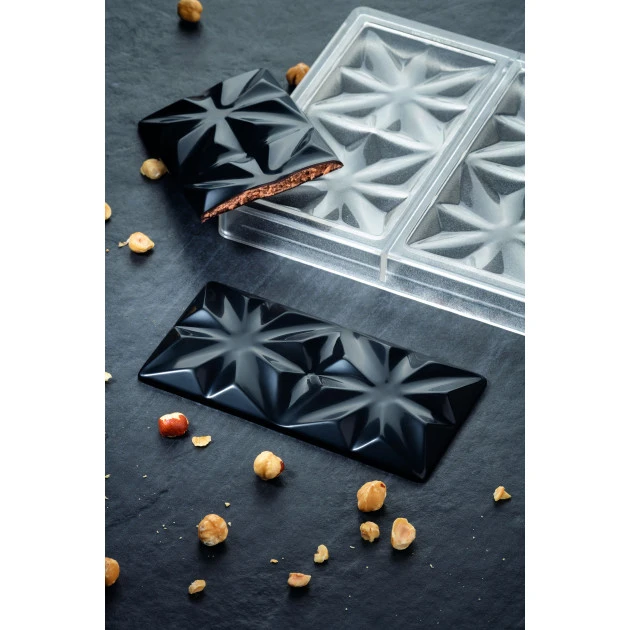 Moule Tablette Chocolat Edelweiss 15,5 X 7,7 Cm X H 1 Cm (x3) Pavoni