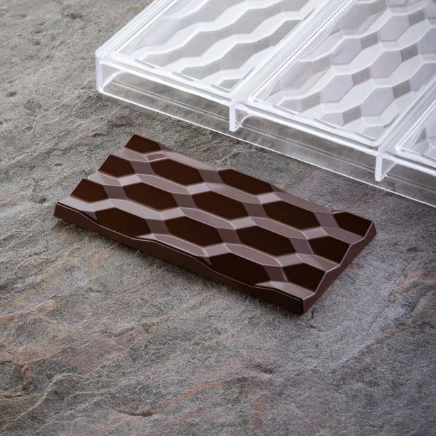 Moule Tablette Chocolat Hexa Vallée 15,4 X 7,7 X H 1 Cm (x3) Pavoni – Image 2